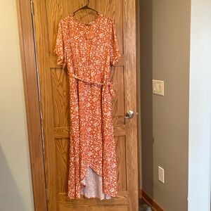 Orange Roolee Long Dress